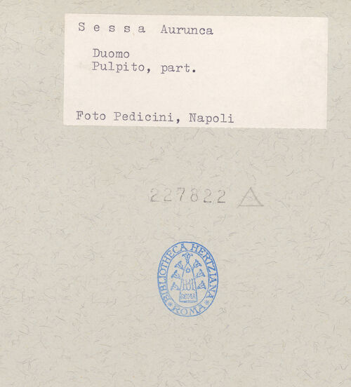 Rückseite von Pedicini, Luciano [https://www.deutsche-digitale-bibliothek.de/content/lizenzen/rv-ez/] Detail, bh227822_recto. Foto: Pedicini, Luciano.