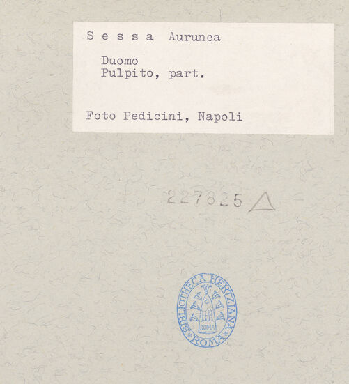 Rückseite von Pedicini, Luciano [https://www.deutsche-digitale-bibliothek.de/content/lizenzen/rv-ez/] Detail, bh227825_recto. Foto: Pedicini, Luciano.