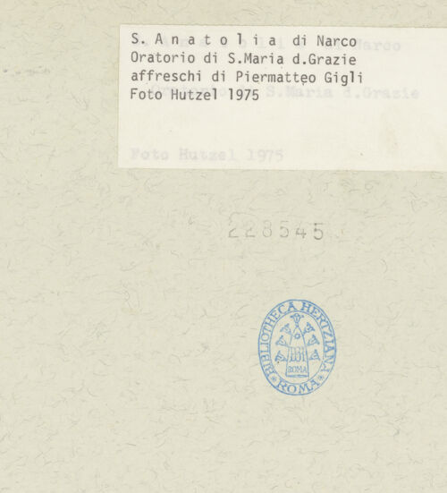 Rückseite von Getty Research Institute [https://www.deutsche-digitale-bibliothek.de/content/lizenzen/rv-ez/] Marias Himmelfahrt und Krönung sowie Evangelisten und Heilige - Teilansicht: Mariä Himmelfahrt (Altarwand) und Tonnengewölbe mit Marienkrönung, Evangelisten und Heiligen, bh228545_recto. Foto: Hutzel, Max.