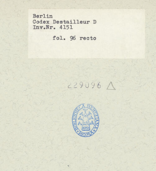 Rückseite von Kunstbibliothek [https://www.deutsche-digitale-bibliothek.de/content/lizenzen/rv-ez/] Codex Destailleur DEngelsburg: Ansicht von Fassade und Seite der Loggia - , bh229096_recto. Foto.