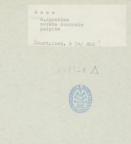 Rückseite von Courtauld Institute [https://www.deutsche-digitale-bibliothek.de/content/lizenzen/rv-ez/] Kanzel - Schrägansicht von links, bh229726_recto. Foto.