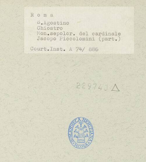 Rückseite von Courtauld Institute [https://www.deutsche-digitale-bibliothek.de/content/lizenzen/rv-ez/] Grabmal des Kardinals Jacopo Ammanati-Piccolomini (+1479)Jüngstes Gericht - Ausschnitt links: Apostel und weitere Figuren, bh229740_recto. Foto.