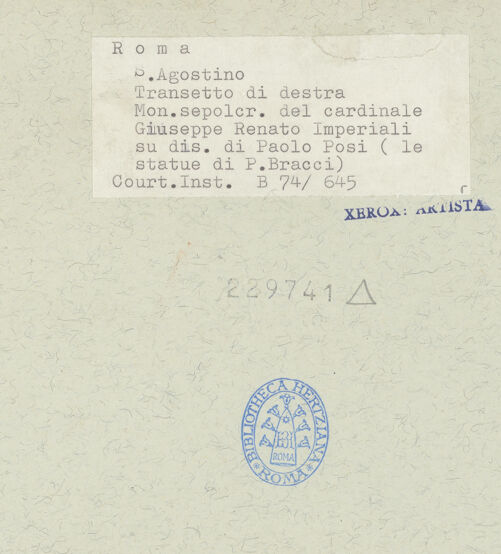 Rückseite von Courtauld Institute [https://www.deutsche-digitale-bibliothek.de/content/lizenzen/rv-ez/] Grabmal für Giuseppe Renato Imperiali - Gesamtansicht, bh229741_recto. Foto.