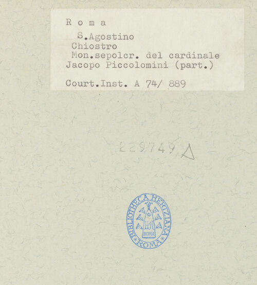 Rückseite von Courtauld Institute [https://www.deutsche-digitale-bibliothek.de/content/lizenzen/rv-ez/] Grabmal des Kardinals Jacopo Ammanati-Piccolomini (+1479)Jüngstes Gericht - Detail, Mitte rechts: Engel unter Christus, bh229749_recto. Foto.