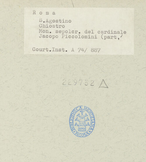 Rückseite von Courtauld Institute [https://www.deutsche-digitale-bibliothek.de/content/lizenzen/rv-ez/] Grabmal des Kardinals Jacopo Ammanati-Piccolomini (+1479)Jüngstes Gericht - Ausschnitt rechts: Apostel, bh229752_recto. Foto.