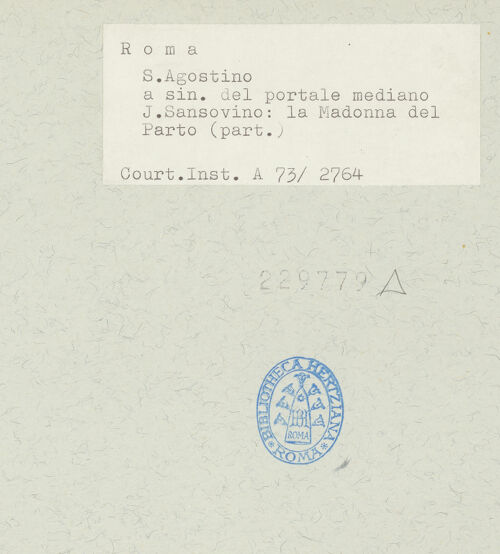 Rückseite von Courtauld Institute [https://www.deutsche-digitale-bibliothek.de/content/lizenzen/rv-ez/] Madonna del Parto - Detail: Oberkörper Madonna und Bein Christuskind, bh229779_recto. Foto.