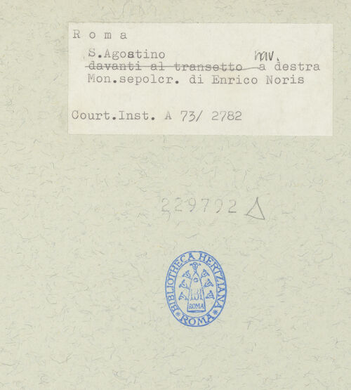 Rückseite von Courtauld Institute [https://www.deutsche-digitale-bibliothek.de/content/lizenzen/rv-ez/] Epitaph des Kardinals Enrico Noris - Gesamtansicht, bh229792_recto. Foto.