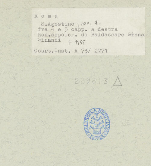 Rückseite von Courtauld Institute [https://www.deutsche-digitale-bibliothek.de/content/lizenzen/rv-ez/] Grabmal des Baldessare Ginanni - Gesamtansicht, bh229813_recto. Foto.