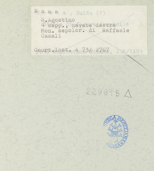 Rückseite von Courtauld Institute [https://www.deutsche-digitale-bibliothek.de/content/lizenzen/rv-ez/] Büste des Raffaele Casali - , bh229815_recto. Foto.