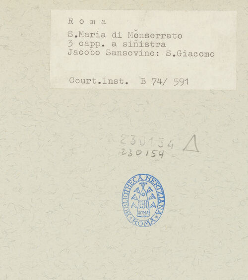 Rückseite von Courtauld Institute [https://rightsstatements.org/page/CNE/1.0/] Der heilige Jakob - Gesamtaufnahme, bh230154_recto. Foto.