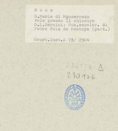 Rückseite von Courtauld Institute [https://www.deutsche-digitale-bibliothek.de/content/lizenzen/rv-ez/] Grabmal des Pedro Foix de MontoyaBüste des Pedro Foix de Montoya - Nahaufnahme von vorn, bh230176_recto. Foto.