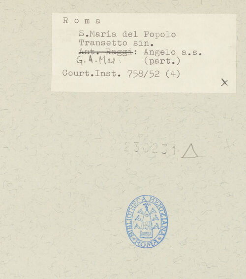 Rückseite von Courtauld Institute [https://www.deutsche-digitale-bibliothek.de/content/lizenzen/rv-ez/] Altar der Heiligen FamilieRahmenhaltender Engel links - Detail: Beine, bh230231_recto. Foto.