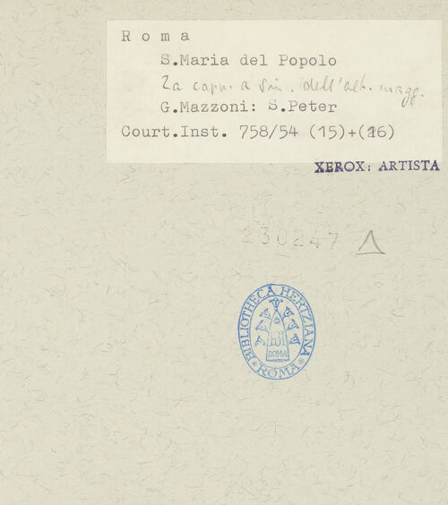 Rückseite von Courtauld Institute [https://www.deutsche-digitale-bibliothek.de/content/lizenzen/rv-ez/] Der heilige Petrus - , bh230247_recto. Foto.