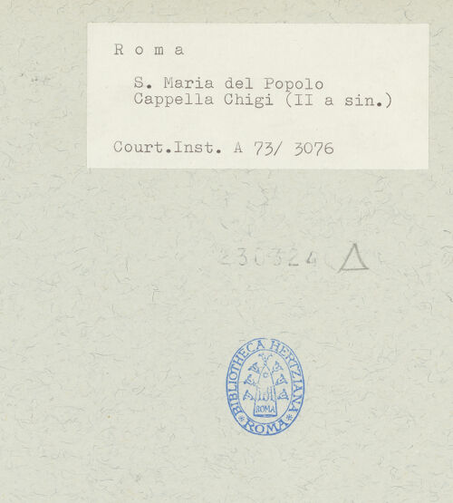 Rückseite von Courtauld Institute [https://www.deutsche-digitale-bibliothek.de/content/lizenzen/rv-ez/] Fries mit Girlanden - Fruchtghirlande mit Adler zwischen Kapitellen, bh230324_recto. Foto.