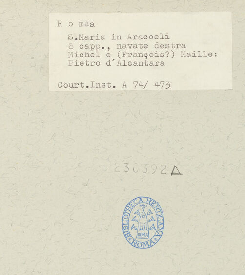 Rückseite von Courtauld Institute [https://www.deutsche-digitale-bibliothek.de/content/lizenzen/rv-ez/] Der heilige Petrus von Alkantara in Ekstase - , bh230392_recto. Foto.