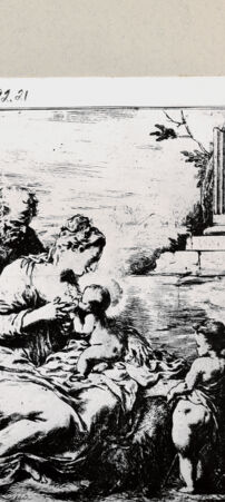 Rückseite von Bibliotheca Hertziana [http://creativecommons.org/publicdomain/mark/1.0/] Heilige Familie - , bh232113. Foto.