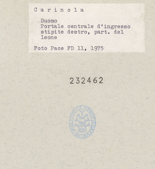 Rückseite von Pace, Valentino [https://www.deutsche-digitale-bibliothek.de/content/lizenzen/rv-ez/] Hauptportal - Rechter Türpfosten, Detail, bh232462_recto. Foto: Pace, Valentino.