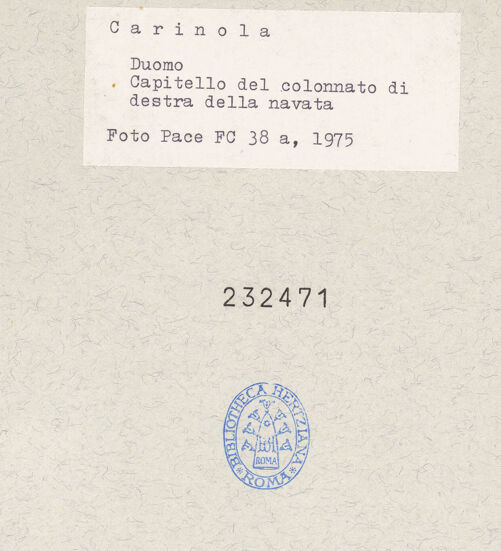 Rückseite von Pace, Valentino [https://www.deutsche-digitale-bibliothek.de/content/lizenzen/rv-ez/] Östliches Kapitell - Seitenansicht, bh232471_recto. Foto: Pace, Valentino.