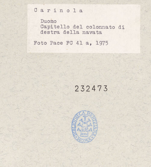 Rückseite von Pace, Valentino [https://www.deutsche-digitale-bibliothek.de/content/lizenzen/rv-ez/] Östliches Kapitell - Seitenansicht, bh232473_recto. Foto: Pace, Valentino.