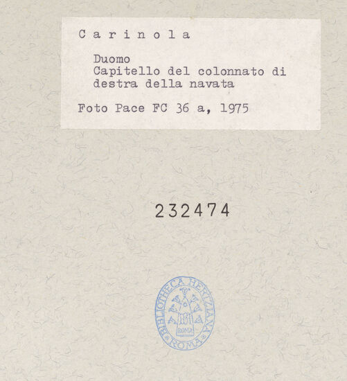 Rückseite von Pace, Valentino [https://www.deutsche-digitale-bibliothek.de/content/lizenzen/rv-ez/] Westliches Kapitell - Frontalansicht, bh232474_recto. Foto: Pace, Valentino.