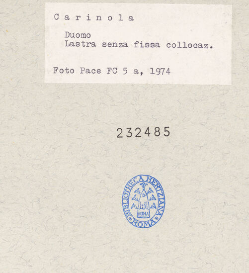 Rückseite von Pace, Valentino [https://www.deutsche-digitale-bibliothek.de/content/lizenzen/rv-ez/] Rahmenfragment (Pfeiler?) - Gesamtansicht, bh232485_recto. Foto: Pace, Valentino.