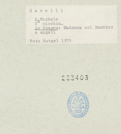 Rückseite von Getty Research Institute [https://www.deutsche-digitale-bibliothek.de/content/lizenzen/rv-ez/] Madonna in Cherubsmandorla mit den heilgen Sebastian, Katharina von Alexandrien, Apollonia und Johannes dem Täufer - Detail: Madonna in Cherubsmandorla, bh233403_recto. Foto: Hutzel, Max.