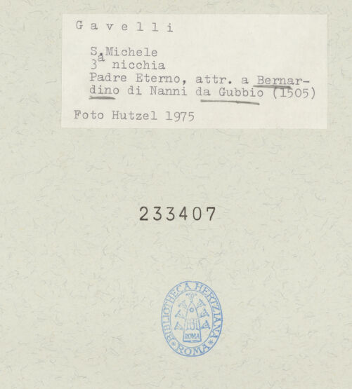 Rückseite von Getty Research Institute [https://www.deutsche-digitale-bibliothek.de/content/lizenzen/rv-ez/] Segnender Gottvater mit thronender Madonna und den heiligen Macarius, Jakobus Major, Philippus und Bordonio (?) - Kalotte: Gottvater, bh233407_recto. Foto: Hutzel, Max.