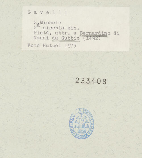 Rückseite von Getty Research Institute [https://www.deutsche-digitale-bibliothek.de/content/lizenzen/rv-ez/] Schmerzensmann mit den heiligen Blasius, Leonhard, Augustinus, Bernhard von Siena, Antonius Abbas und Sebastian - Kalotte: Schmerzensmann, bh233408_recto. Foto: Hutzel, Max.