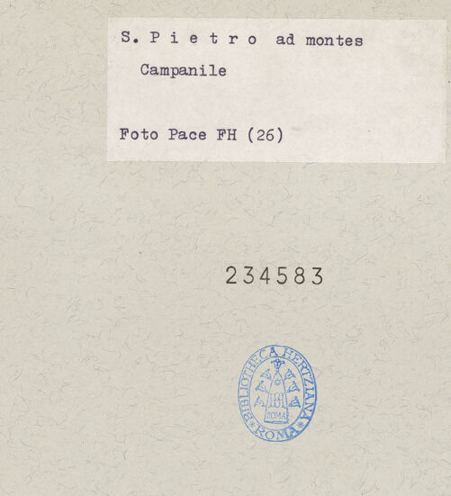 Rückseite von Pace, Valentino [https://www.deutsche-digitale-bibliothek.de/content/lizenzen/rv-ez/] San Pietro ad Montes - Ansicht von Westen (nach der Restaurierung), bh234583_recto. Foto: Pace, Valentino.