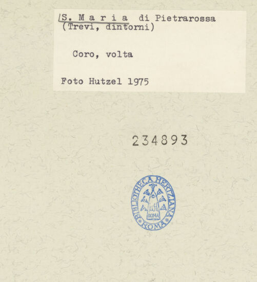 Rückseite von Getty Research Institute [https://www.deutsche-digitale-bibliothek.de/content/lizenzen/rv-ez/] Fragmente einer Ausmalung mit biblischen Szenen, Evangelisten und HeiligenMadonna und Evangelisten in Clipei - Teilansicht, bh234893_recto. Foto: Hutzel, Max.