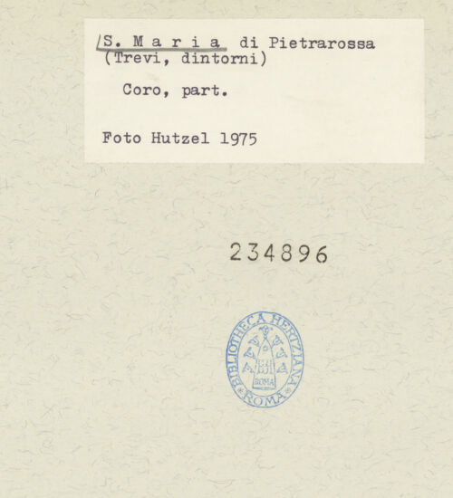 Rückseite von Getty Research Institute [https://www.deutsche-digitale-bibliothek.de/content/lizenzen/rv-ez/] Fragmente einer Ausmalung mit biblischen Szenen, Evangelisten und HeiligenMadonna - Gesamtansicht, bh234896_recto. Foto: Hutzel, Max.