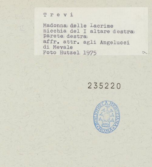 Rückseite von Getty Research Institute [https://www.deutsche-digitale-bibliothek.de/content/lizenzen/rv-ez/] Kapellendekoration mit Verkündigung, Wundern des heiligen Ubaldus, Heiligen und ProphetenRechte Laibung: heiliger Antonius von Padua - Gesamtansicht, bh235220_recto. Foto: Hutzel, Max.