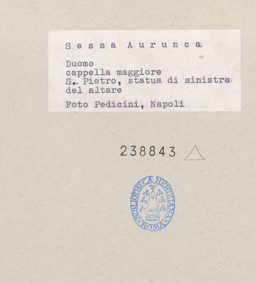 Rückseite von Pedicini, Luciano [https://www.deutsche-digitale-bibliothek.de/content/lizenzen/rv-ez/] Heiliger Petrus - Gesamtansicht, bh238843_recto. Foto: Pedicini, Luciano.