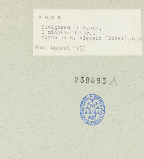 Rückseite von Hutzel, Max [https://www.deutsche-digitale-bibliothek.de/content/lizenzen/rv-ez/] Tod des heiligen Alexius, Papst Sixtus III. mit Euphemianus darstellend - Detail: Eltern und Ehefrau des heiligen Alexius, bh238883_recto. Foto: Hutzel, Max.