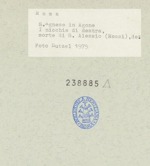 Rückseite von Hutzel, Max [https://www.deutsche-digitale-bibliothek.de/content/lizenzen/rv-ez/] Tod des heiligen Alexius, Papst Sixtus III. mit Euphemianus darstellend - Detail: Papst Sixtus III. im Beisein des Kaisers, bh238885_recto. Foto: Hutzel, Max.