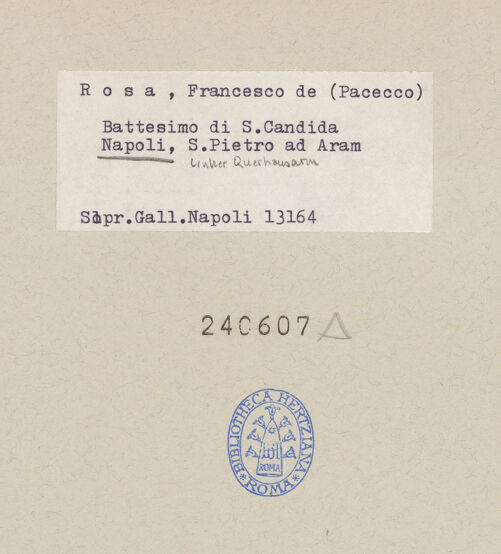 Rückseite von Sopr. Gall. NA [https://www.deutsche-digitale-bibliothek.de/content/lizenzen/rv-ez/] Petrus tauft heilige Candida - Gesamtansicht, bh240607_recto. Foto.