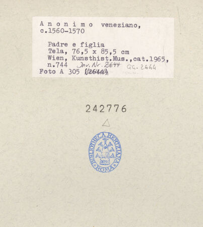 Rückseite von Kunsthistorisches Museum [https://rightsstatements.org/page/CNE/1.0/] Vater und Tochter - , bh242776_recto. Foto.