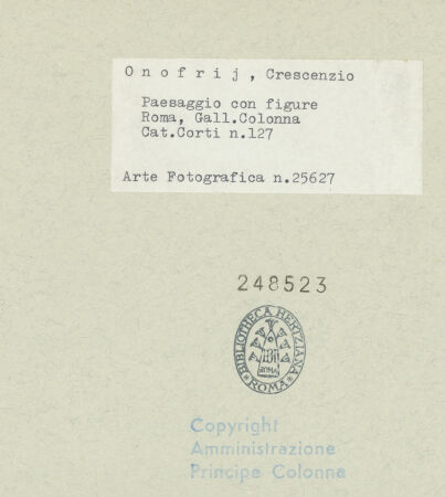 Rückseite von Amministrazione Colonna [https://www.deutsche-digitale-bibliothek.de/content/lizenzen/rv-ez/] Felsige Landschaft mit Figuren - Gesamtansicht, bh248523_recto. Foto.