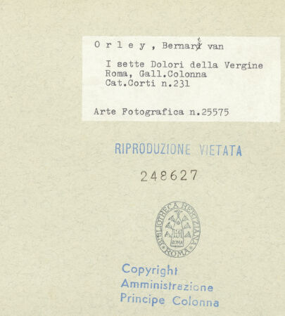 Rückseite von Amministrazione Colonna [https://www.deutsche-digitale-bibliothek.de/content/lizenzen/rv-ez/] Die sieben Schmerzen Mariens - Gesamtansicht, bh248627_recto. Foto.