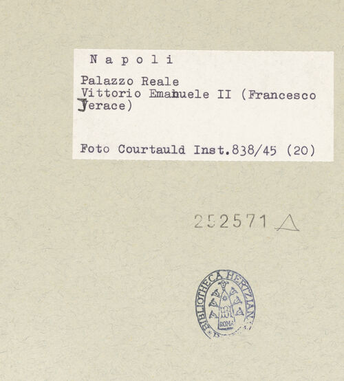 Rückseite von Courtauld Institute of Art [https://www.deutsche-digitale-bibliothek.de/content/lizenzen/rv-ez/] König Vittorio Emanuele II - Gesamtansicht, bh252571_recto. Foto.
