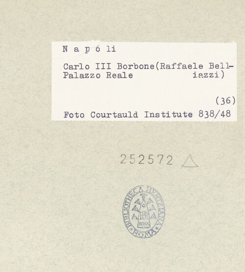 Rückseite von Courtauld Institute of Art [https://www.deutsche-digitale-bibliothek.de/content/lizenzen/rv-ez/] König Karl III - Gesamtansicht, bh252572_recto. Foto.