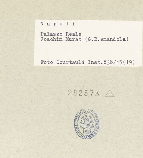 Rückseite von Courtauld Institute of Art [https://www.deutsche-digitale-bibliothek.de/content/lizenzen/rv-ez/] König Joachim Murat - Gesamtansicht, bh252573_recto. Foto.