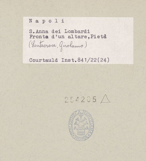 Rückseite von Courtauld Institute of Art [https://www.deutsche-digitale-bibliothek.de/content/lizenzen/rv-ez/] Der Schmerzensmann zwischen Maria und Johannes dem Evangelisten - Maria, bh254205_recto. Foto.