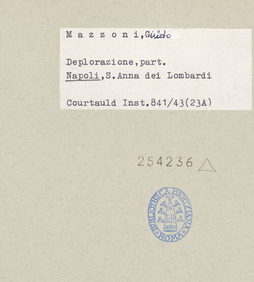 Rückseite von Courtauld Institute of Art [https://www.deutsche-digitale-bibliothek.de/content/lizenzen/rv-ez/] Beweinung ChristiMaria Magdalena - Detail: Kopf, bh254236_recto. Foto.