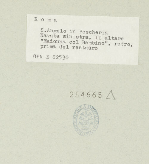 Rückseite von ICCD [https://www.deutsche-digitale-bibliothek.de/content/lizenzen/rv-ez/] Madonna mit Kind - Rückseite, vor der Restaurierung, bh254665_recto. Foto.