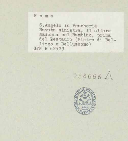 Rückseite von ICCD [https://www.deutsche-digitale-bibliothek.de/content/lizenzen/rv-ez/] Madonna mit Kind - vor der Restaurierung, bh254666_recto. Foto.