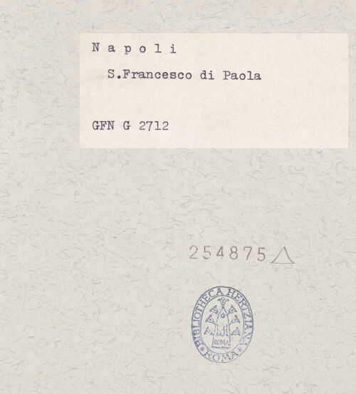 Rückseite von ICCD [https://www.deutsche-digitale-bibliothek.de/content/lizenzen/rv-ez/] San Francesco di Paola - Fassade (Seitenansicht), bh254875_recto. Foto.