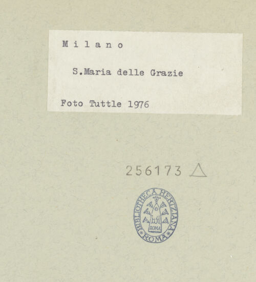 Rückseite von Tuttle, Richard [https://www.deutsche-digitale-bibliothek.de/content/lizenzen/rv-ez/] Santa Maria delle GrazieSüdfassade - Detail, bh256173_recto. Foto.