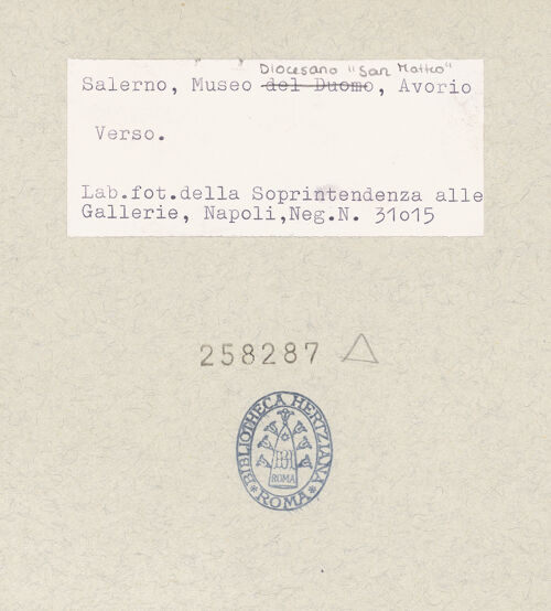 Rückseite von Sopr. BAS NA [https://www.deutsche-digitale-bibliothek.de/content/lizenzen/rv-ez/] Szenen aus dem Neuen und Alten TestamentRückseite der Tafeln - Inv. 402 (Ziertafel); Inv. 403 (Ziertafel), bh258287_recto. Foto.