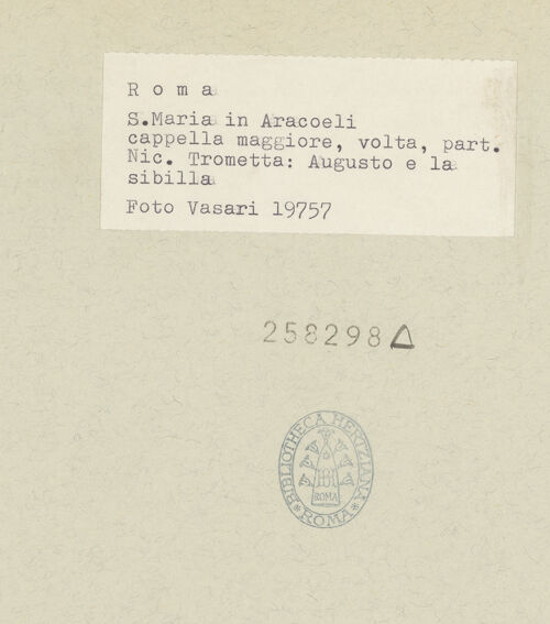 Rückseite von Vasari [https://www.deutsche-digitale-bibliothek.de/content/lizenzen/rv-ez/] GewölbeausmalungAugustus und die Sibylle - , bh258298_recto. Foto.